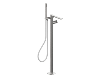 BORGIA 89596 - Floor standing single handle stainless steel bathtub tap with hand shower by Rubinetterie Frattini - view 2